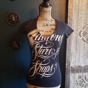 Famous stars and straps fitted womans tee